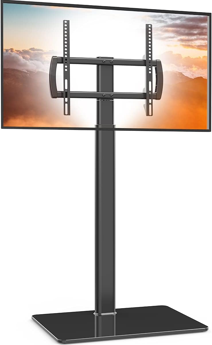 Universal Floor TV Stand with Swivel Mount and Height Adjustment for 27 to 65 Inch LCD LED OLED TVs HT1002B