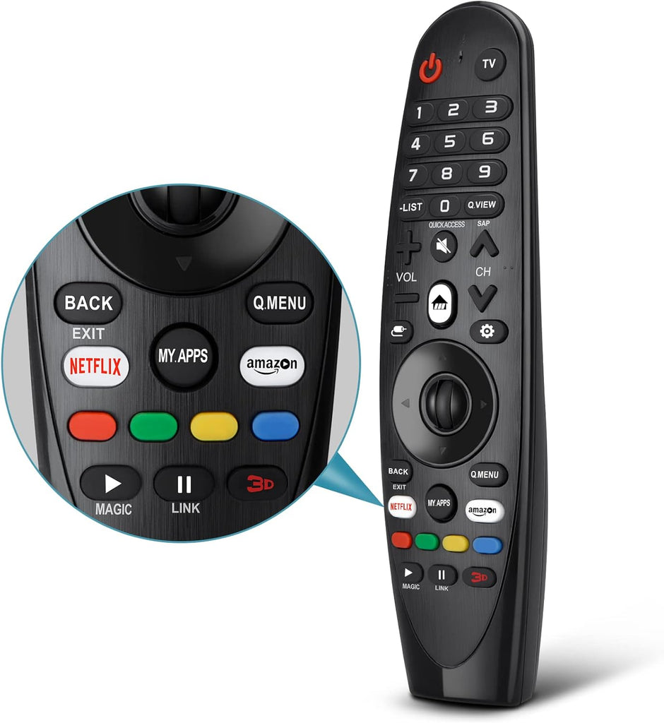 Universal Remote Control for LG Smart TV with Netflix & Prime Video Buttons, No Voice or Pointer Function