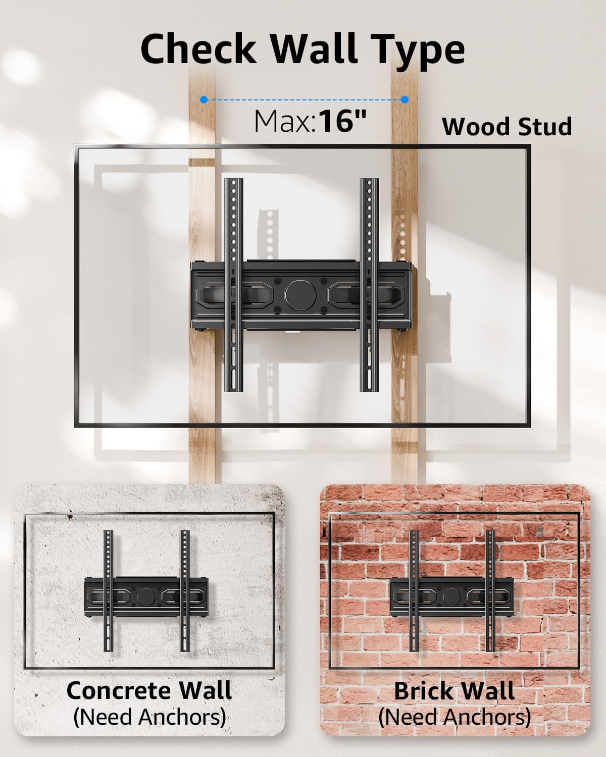 MOUNTUP Full Motion TV Wall Mount for 32–65” Flat & Curved LED/LCD TVs – Tilt, Swivel, Extend, Dual Arms, Max VESA 400x400mm, 99 lbs